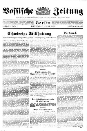 Vossische Zeitung vom 05.01.1932
