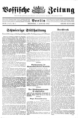Vossische Zeitung vom 05.01.1932
