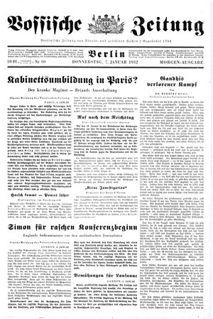 Vossische Zeitung vom 07.01.1932