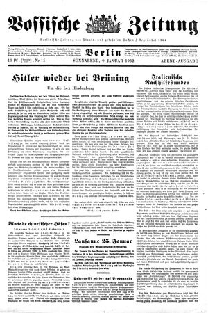 Vossische Zeitung vom 09.01.1932