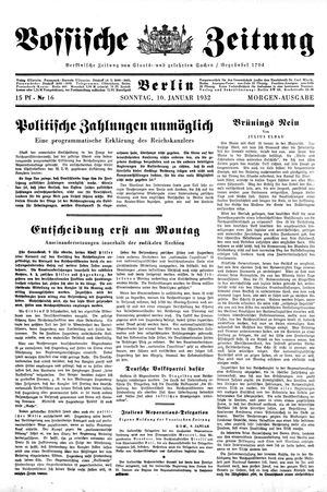 Vossische Zeitung vom 10.01.1932
