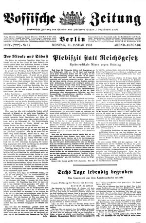 Vossische Zeitung vom 11.01.1932