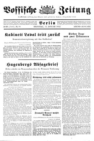 Vossische Zeitung vom 12.01.1932