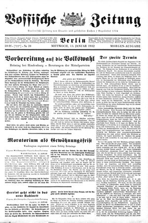 Vossische Zeitung vom 13.01.1932