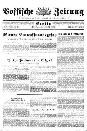 Vossische Zeitung vom 18.01.1932
