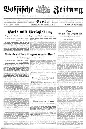 Vossische Zeitung vom 19.01.1932