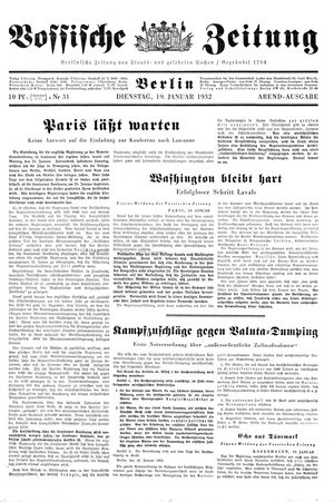 Vossische Zeitung vom 19.01.1932