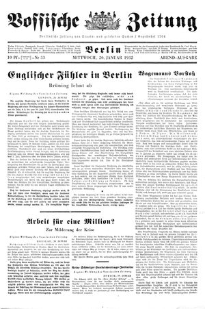 Vossische Zeitung vom 20.01.1932