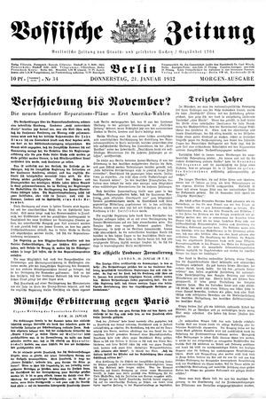 Vossische Zeitung vom 21.01.1932