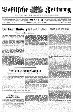Vossische Zeitung vom 22.01.1932