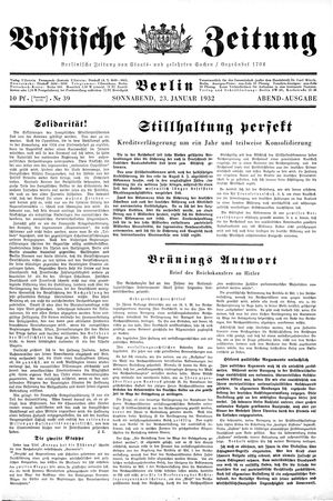 Vossische Zeitung vom 23.01.1932