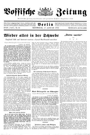 Vossische Zeitung vom 27.01.1932