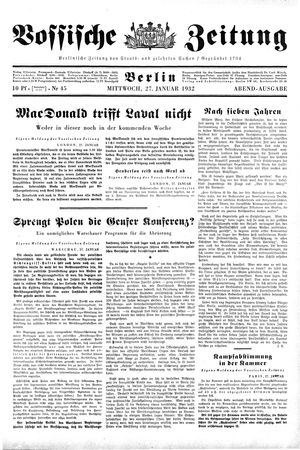 Vossische Zeitung on Jan 27, 1932