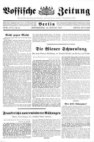 Vossische Zeitung vom 28.01.1932