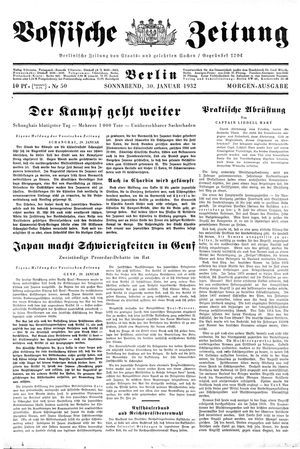 Vossische Zeitung vom 30.01.1932