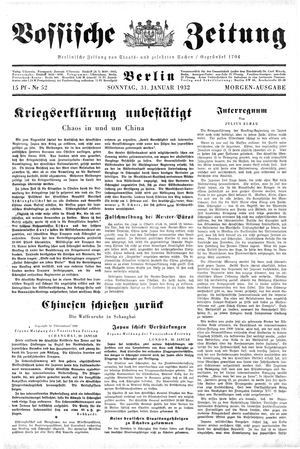 Vossische Zeitung vom 31.01.1932