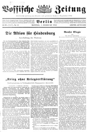 Vossische Zeitung vom 01.02.1932