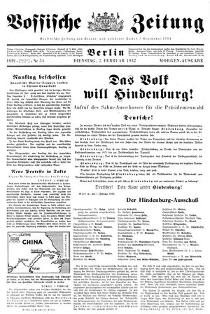 Vossische Zeitung vom 02.02.1932