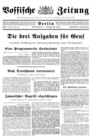 Vossische Zeitung vom 03.02.1932