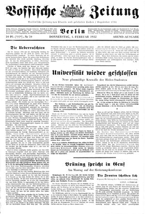 Vossische Zeitung vom 04.02.1932