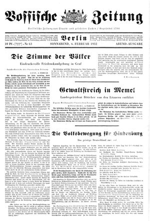 Vossische Zeitung vom 06.02.1932