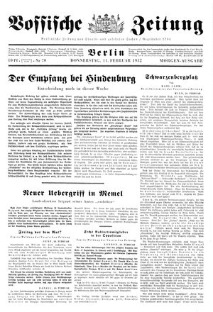 Vossische Zeitung vom 11.02.1932