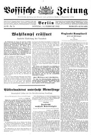 Vossische Zeitung vom 14.02.1932