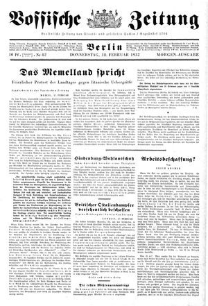 Vossische Zeitung on Feb 18, 1932