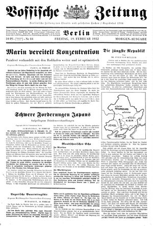 Vossische Zeitung vom 19.02.1932