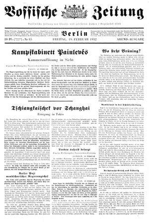 Vossische Zeitung vom 19.02.1932