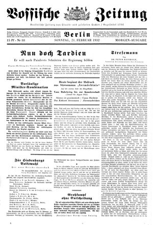 Vossische Zeitung vom 21.02.1932