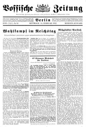 Vossische Zeitung vom 24.02.1932