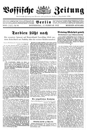 Vossische Zeitung vom 25.02.1932