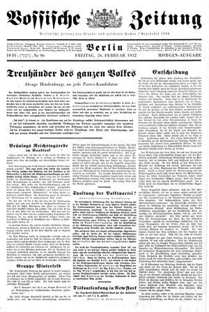 Vossische Zeitung vom 26.02.1932