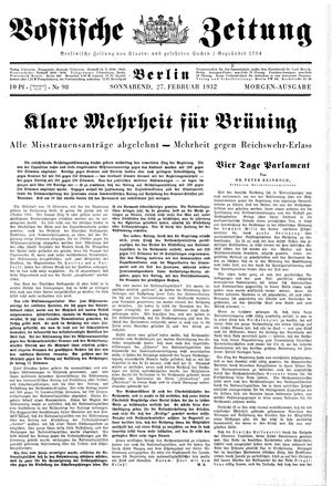 Vossische Zeitung vom 27.02.1932