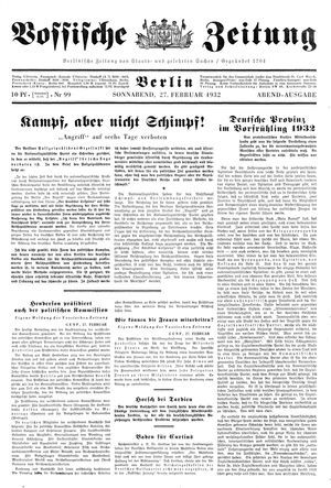 Vossische Zeitung vom 27.02.1932