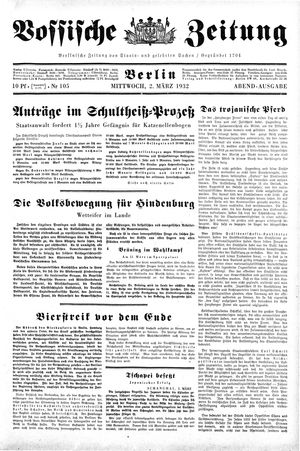 Vossische Zeitung vom 02.03.1932