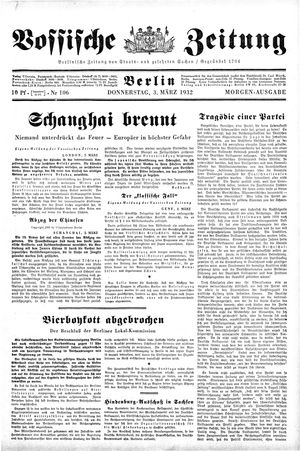 Vossische Zeitung vom 03.03.1932