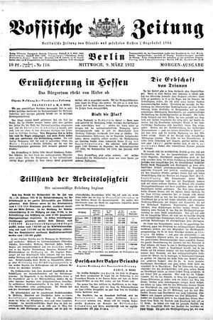 Vossische Zeitung on Mar 9, 1932