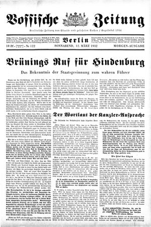 Vossische Zeitung on Mar 12, 1932