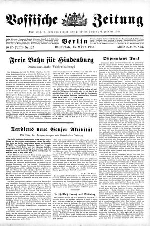 Vossische Zeitung vom 15.03.1932