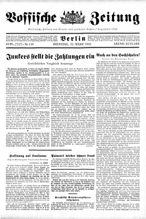 Vossische Zeitung vom 22.03.1932