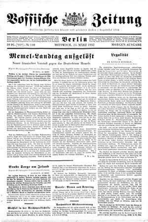 Vossische Zeitung vom 23.03.1932