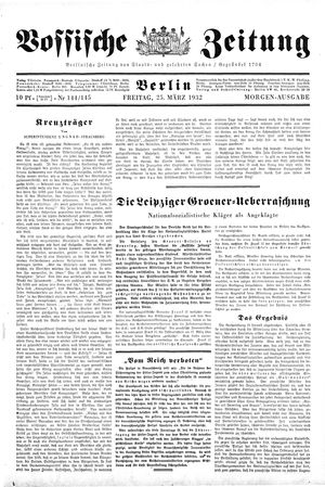 Vossische Zeitung vom 25.03.1932