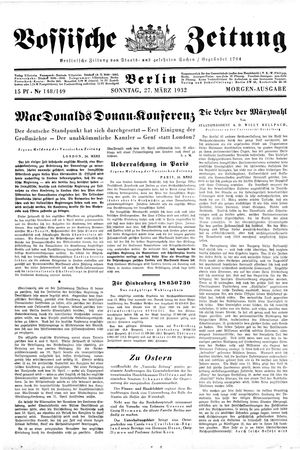 Vossische Zeitung vom 27.03.1932