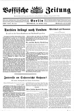 Vossische Zeitung vom 30.03.1932