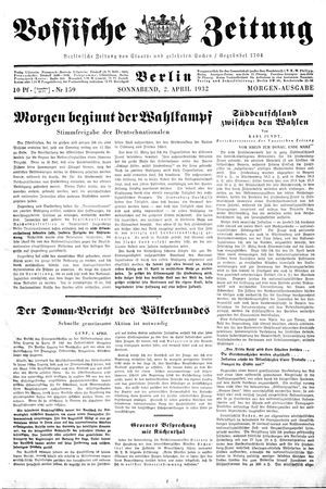 Vossische Zeitung vom 02.04.1932