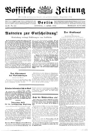 Vossische Zeitung vom 03.04.1932