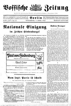 Vossische Zeitung vom 09.04.1932
