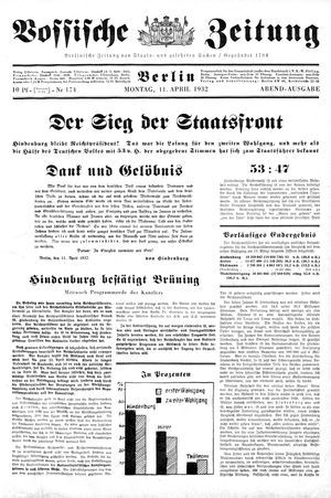 Vossische Zeitung vom 11.04.1932